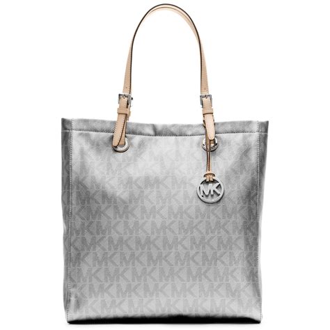 michael kors north south logo tote metallic nickel|MICHAEL Michael Kors Handbags .